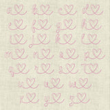 Stickdatei Schrift mit Herzen In Love 3 ca. 60mm Set 641 Doodle Applikation - Sewando