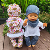 Stickdatei Puppenkleidung für Baby Puppe ca. 43cm Set 2556 - Sewando