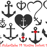 Stickdatei Love Anker mit Herz