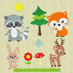 Stickdatei Tiere im Wald 1 Set 114 - Sewando