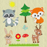 Stickdatei Tiere im Wald 1 Set 114 - Sewando