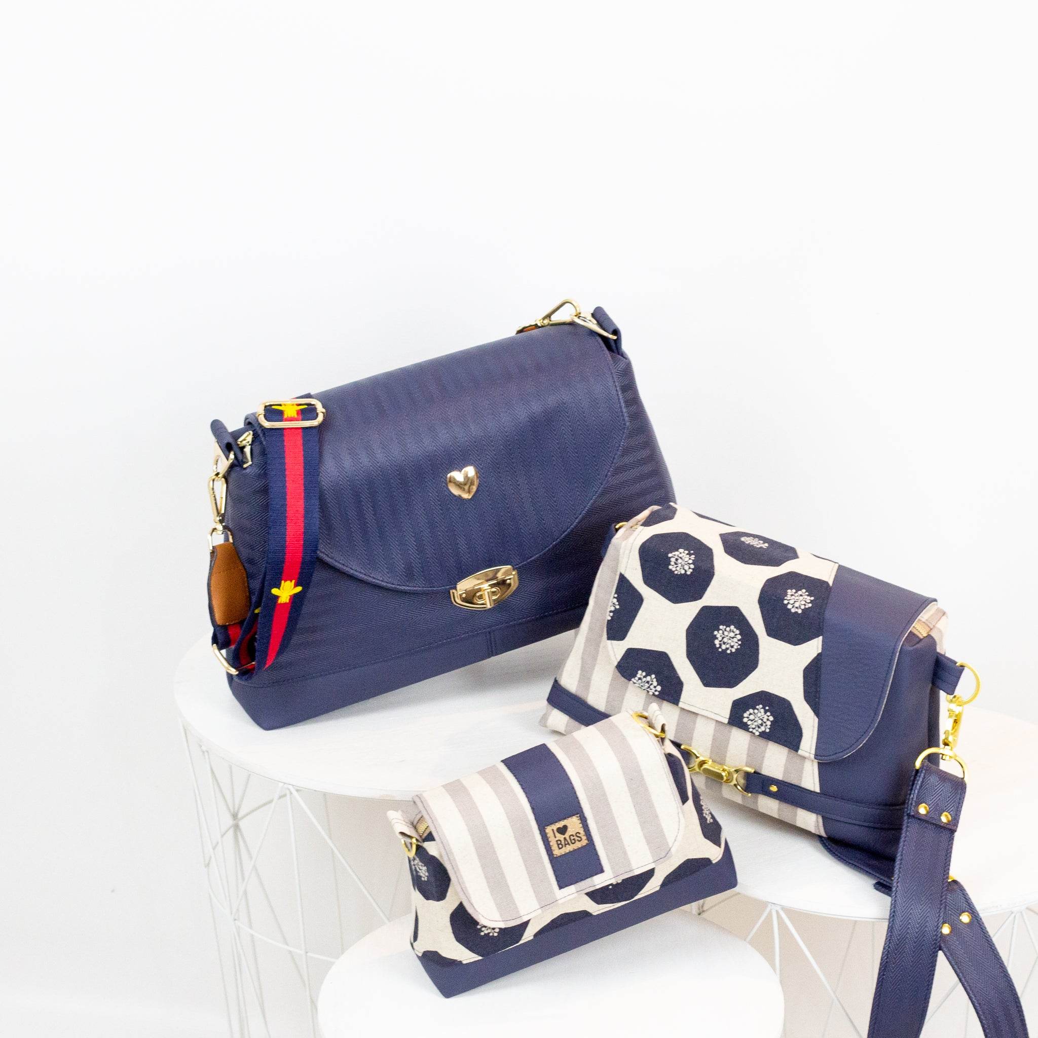 ohNanni Mini & Midi & Big * Taschen - Schnittmuster - Kombi-eBook * Handtasche - Kosmetik-Set in 3 Größen - Sewando