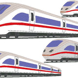 Schnellzug 2 Stickdatei Zug Eisenbahn Lok