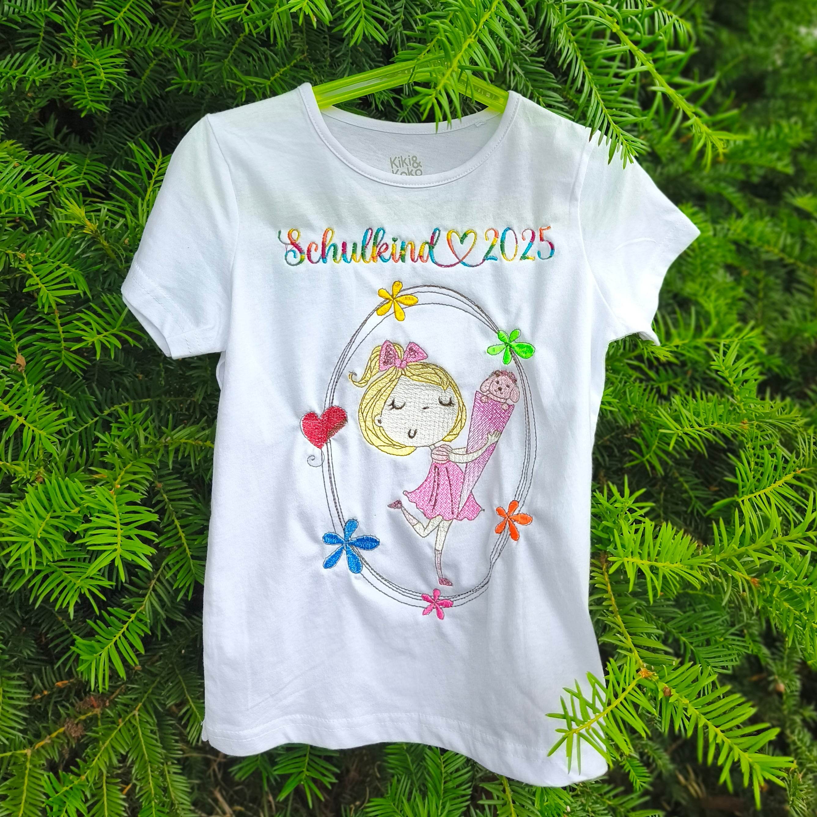 Stickdatei Einschulung Mädchen mit Schultüte Set 2537 - Sewando