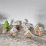 Stickdatei Winterdorf 5 mit Häusern, Baum, Rentier und Kirche Weihnachten Lichthaus  Set 2584