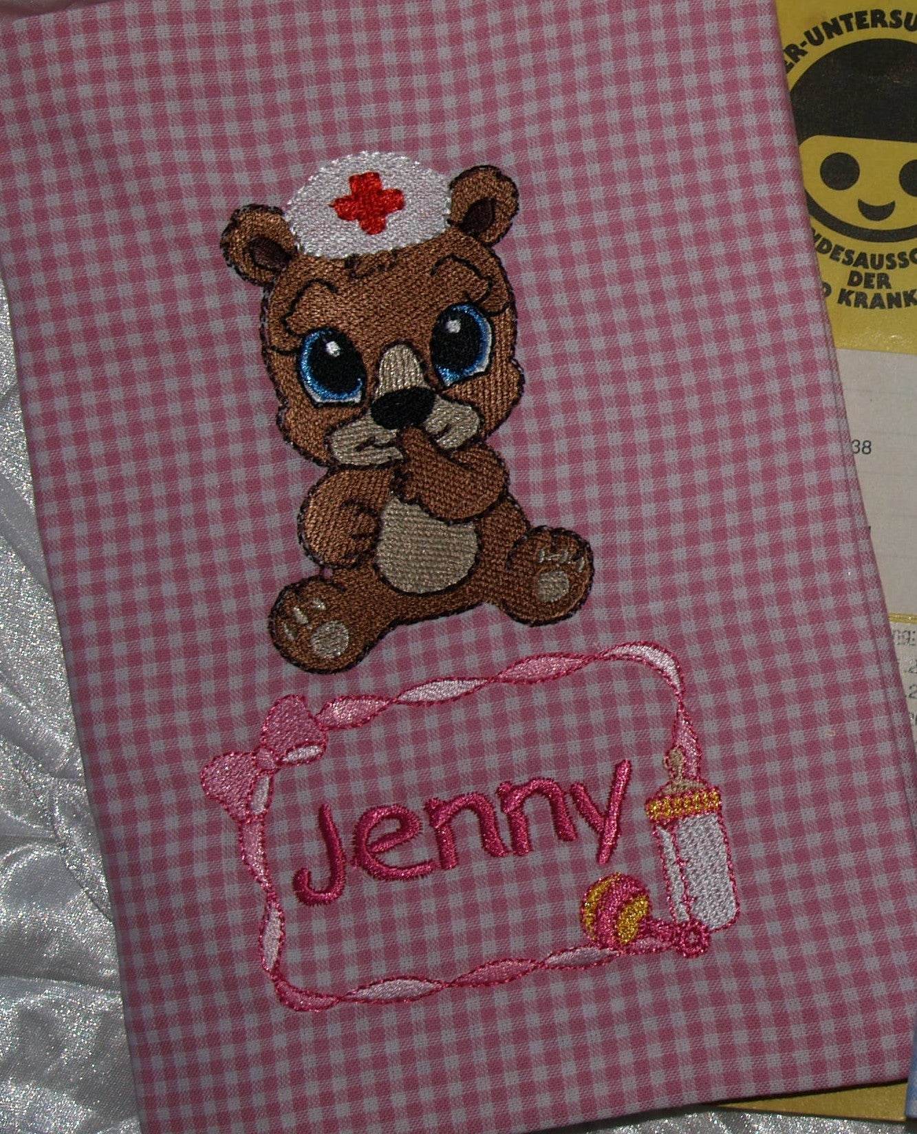 Stickdatei Teddy U-Heft Impfpass In the Hoop 625/T1 - Sewando