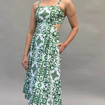 Sommerkleid mit Tunnelzug und Kellerfalten, luftiges Damenkleid mit Taschen, Trägern und gesmoktem Rücken - Sewando