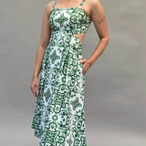 Sommerkleid mit Tunnelzug und Kellerfalten, luftiges Damenkleid mit Taschen, Trägern und gesmoktem Rücken - Sewando