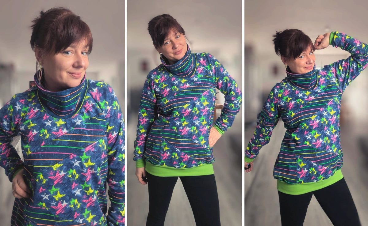 sweater hoodie schnittmuster all-in-one