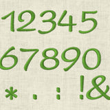 Stickdatei Schrift Schönschrift ca. 22mm Buchstaben und Zahlen Set 956 - Sewando