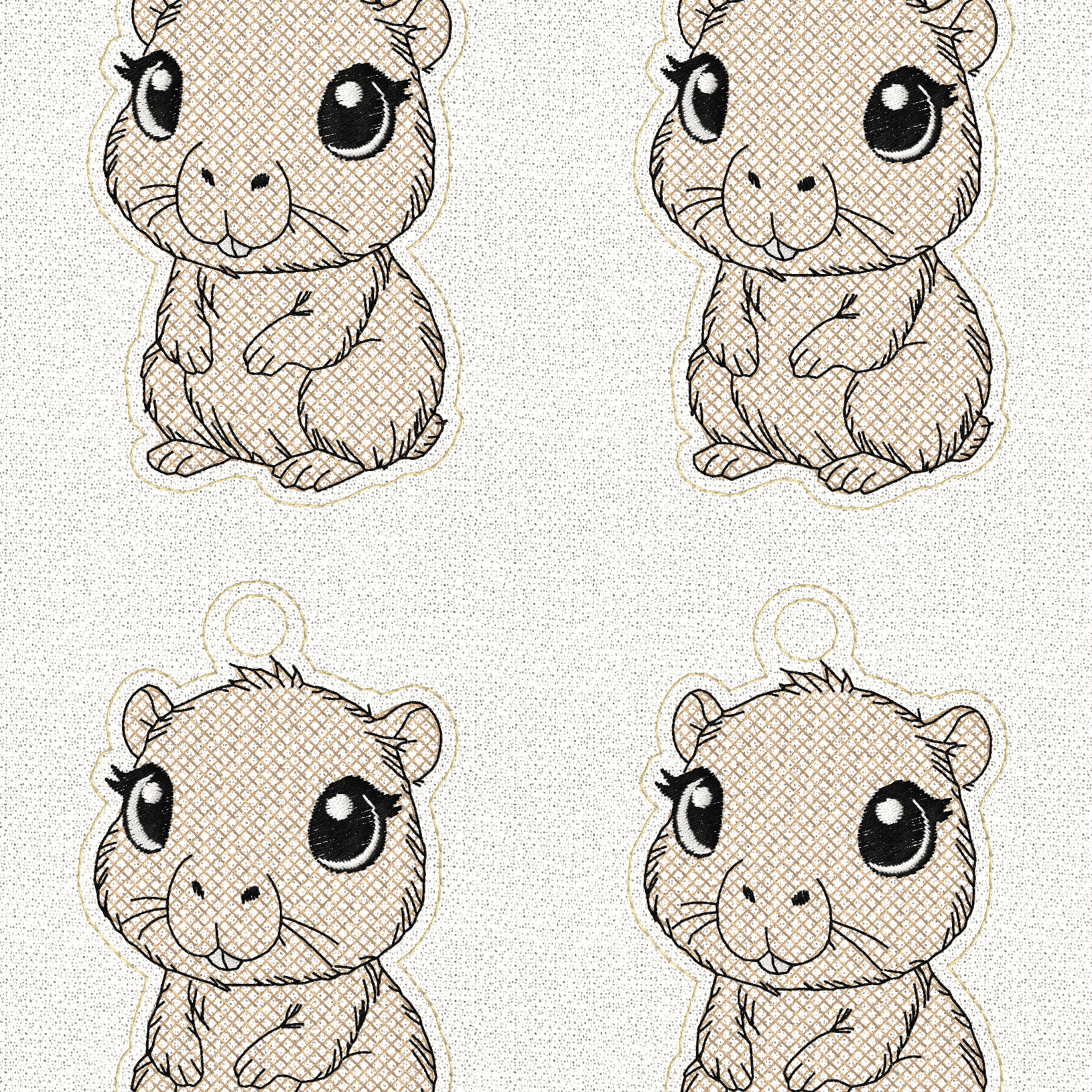 Stickdatei Capybara Schlüsselanhänger Set 2517 - Sewando