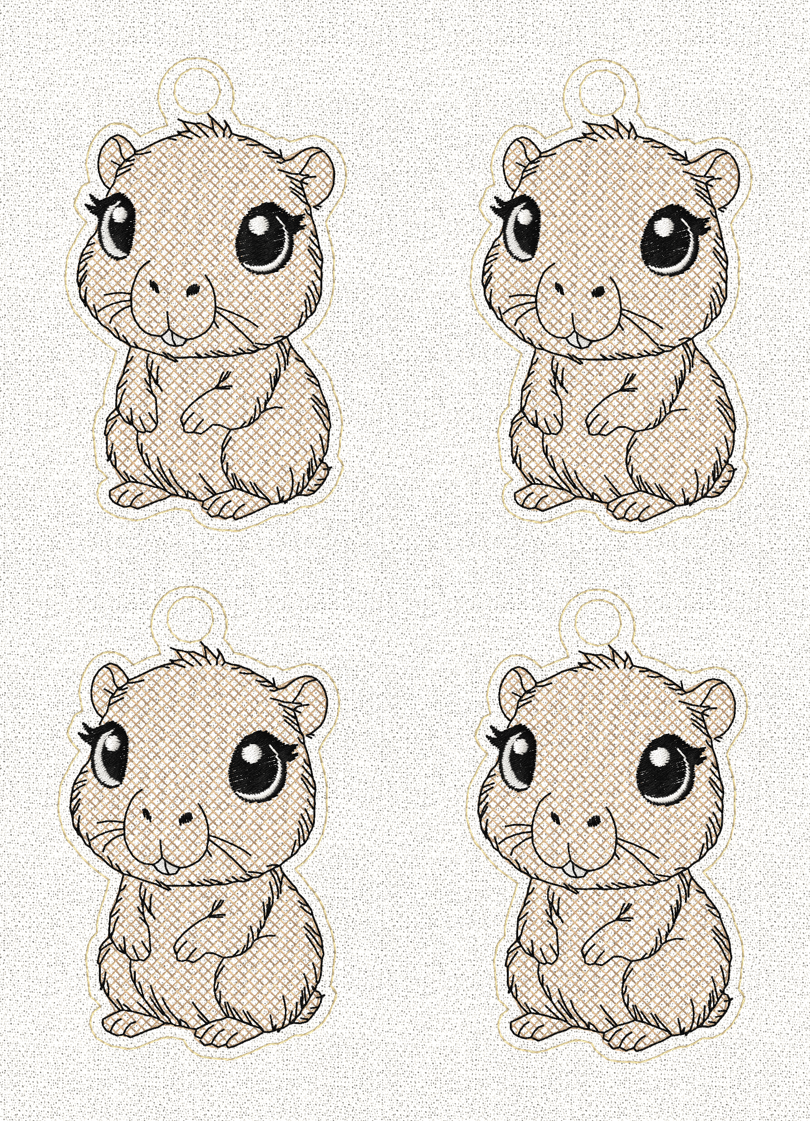 Stickdatei Capybara Schlüsselanhänger Set 2517 - Sewando