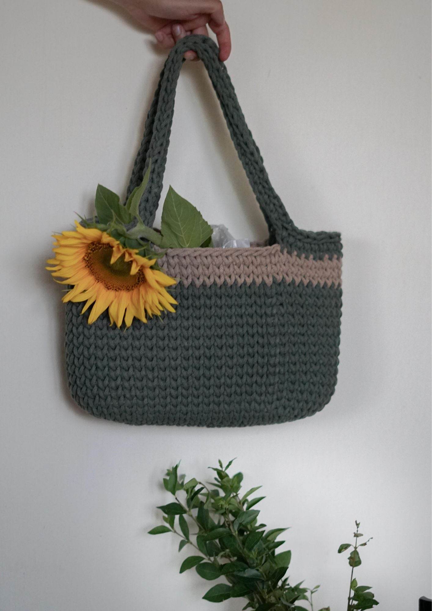 PDF DEUTSCHE Häkelanleitung Tasche Shopper Umhängetasche, Schultertasche, Strandtasche, Einkaufstasche - Sewando