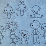 Stickdatei Strichmännchen Familie Set 196 - Sewando