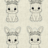 Stickdatei Hase 4 mit Blumen Schlüsselanhänger Set 2513 - Sewando