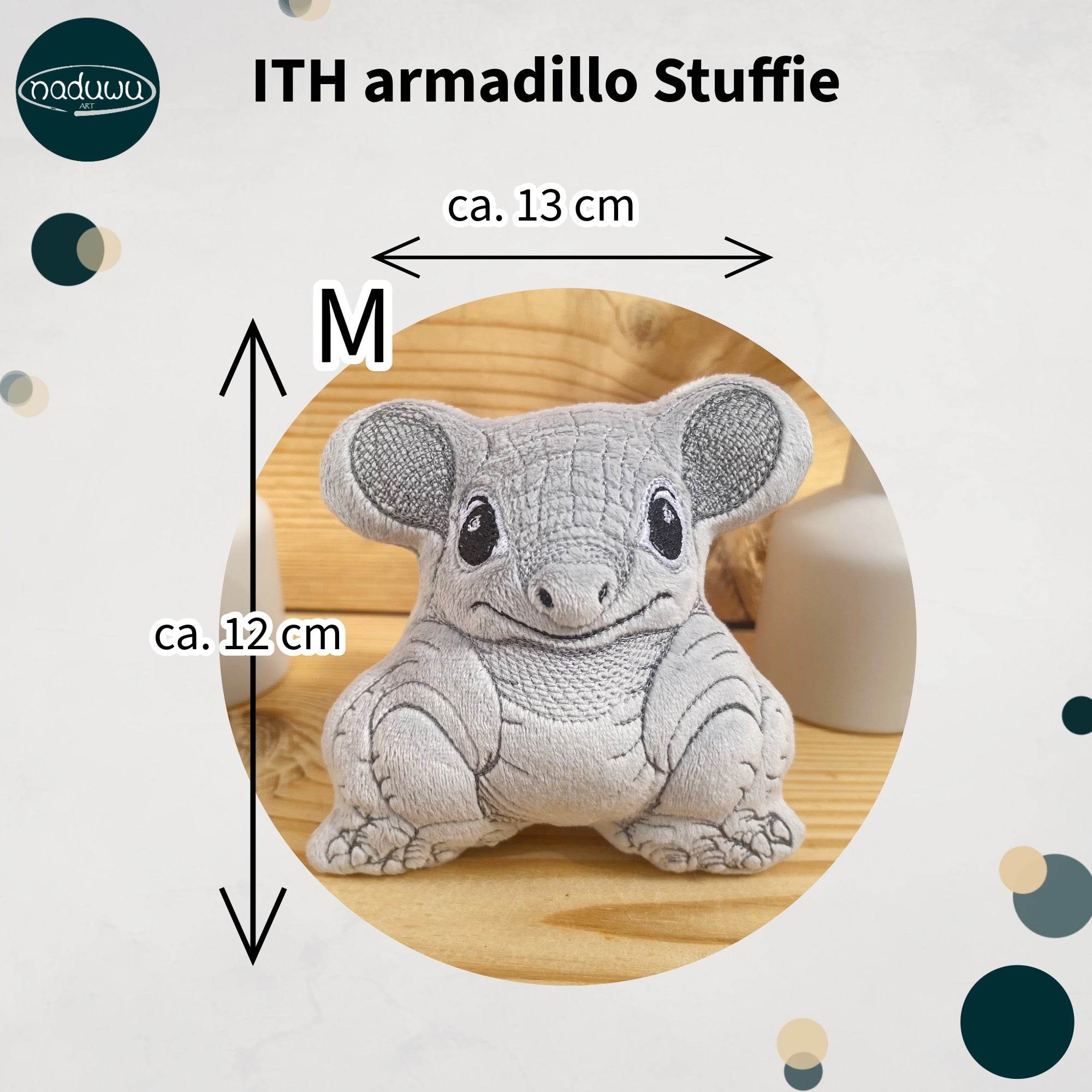 Stickdatei armadillo Stuffie 13x15, ITH Stickdatei Gürteltier - Sewando