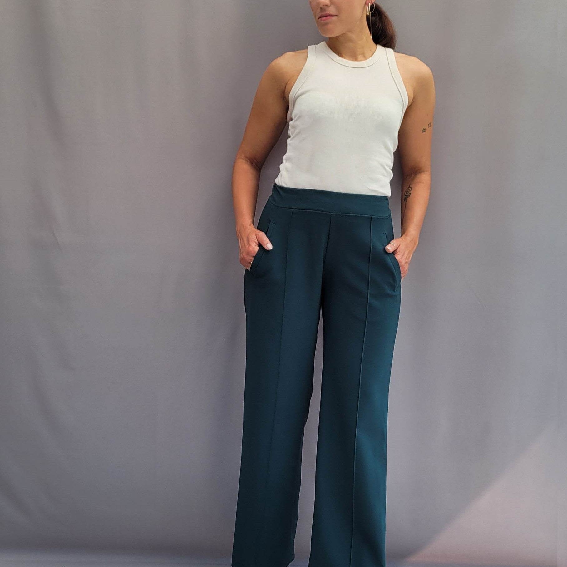 Schnittmuster mit Ebenen, elegante Hose, Bügelfalten, Paspeltaschen, Gr. 34 -50 - Sewando
