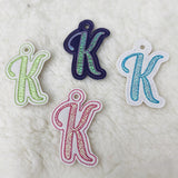 Stickdatei Schlüsselanhänger Buchstaben mit Glitzerfolie Set 2696