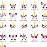Stickdatei - Einhorn Gesichter
