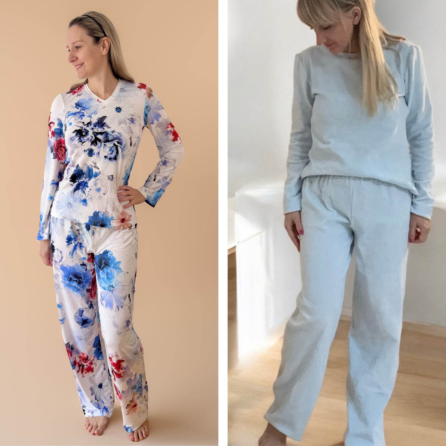 Schnittmuster Pyjama-Set CLARA - Schlafanzug Shirt und Hose | Gr. 34-48 (PDF) - Sewando