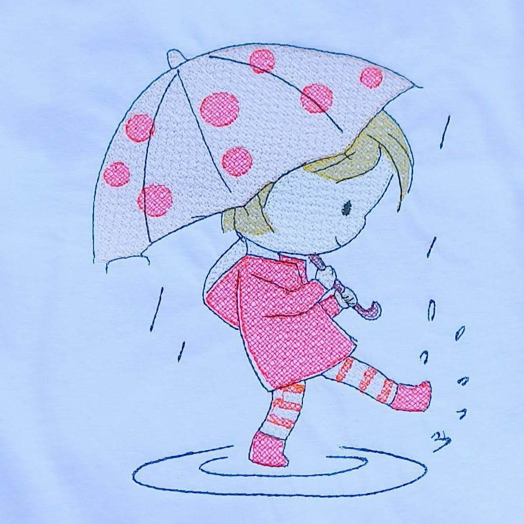 Stickdatei Herbst Mädchen mit Regenschirm Set 2559 - Sewando