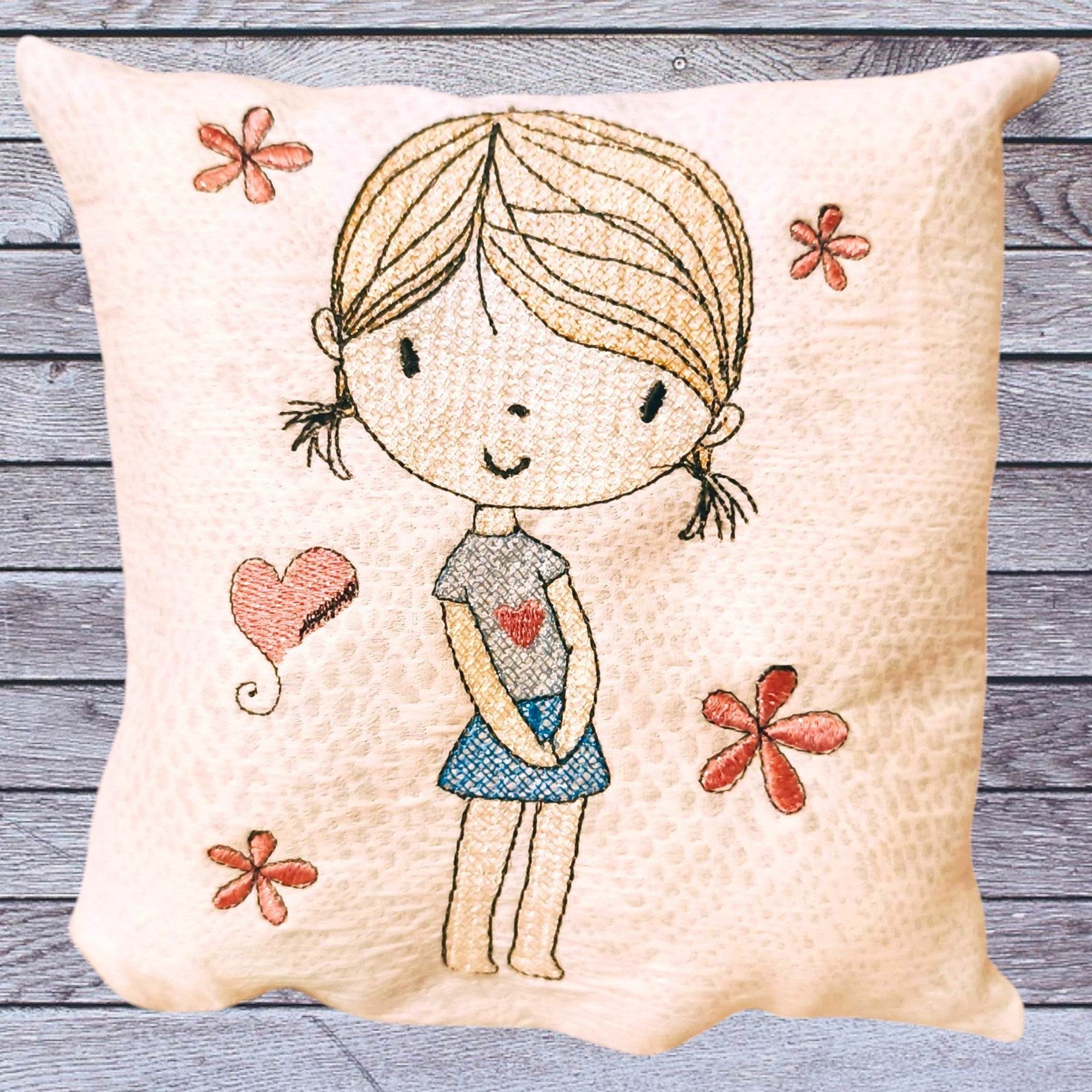 Stickdatei Cute Girl mit Rock 2 Set 2559 - Sewando