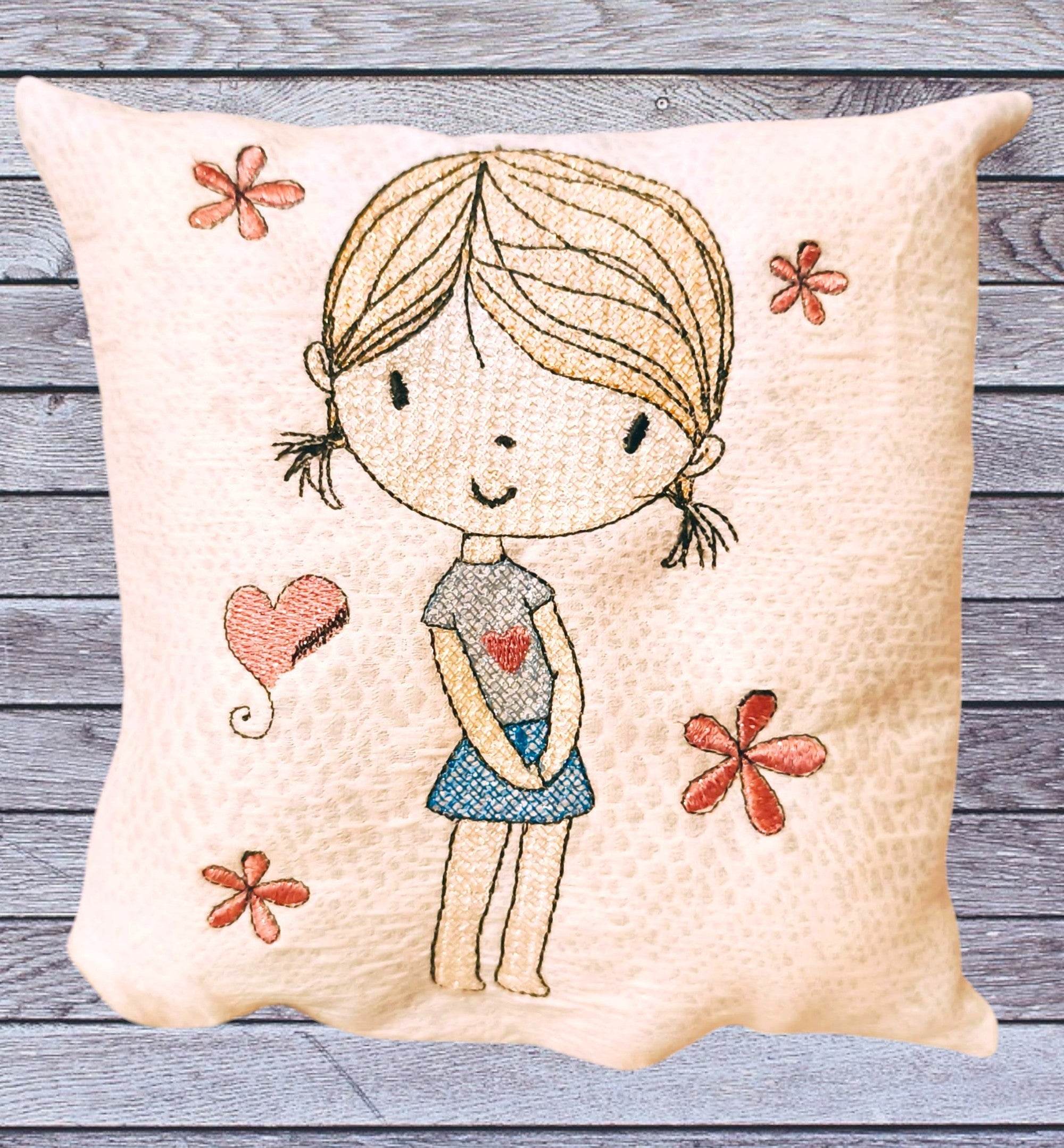 Stickdatei Cute Girl mit Rock 2 Set 2559 - Sewando