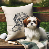 Stickdatei - WENIGER STICHE - Shi Tzu Welpe "Lesley" - realistisch - FÜR HELLE STOFFEE