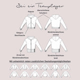 Schnittmuster Sweatjacke „Sei ein Teamplayer“ Damen Gr. 32 - 62