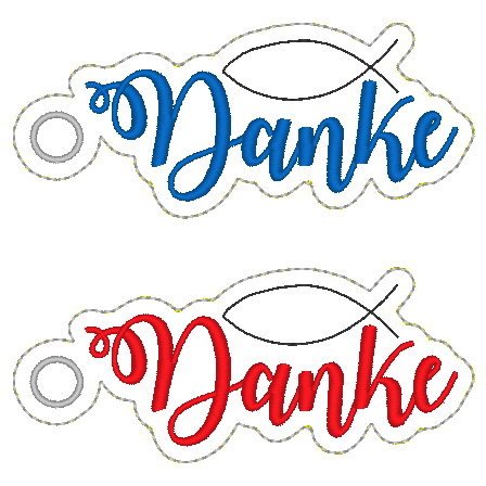 Stickdatei - Anhänger DANKE Fisch / ICHTYS - Sewando