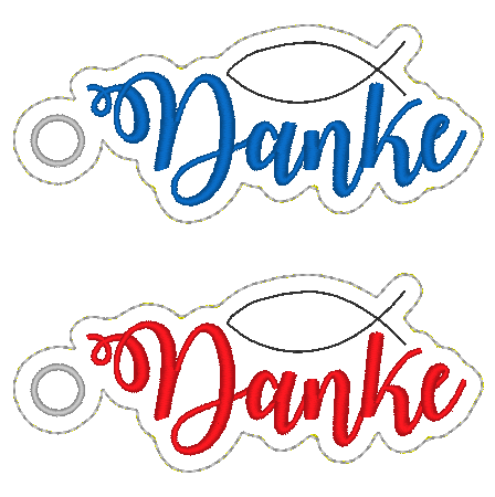 Stickdatei - Anhänger DANKE Fisch / ICHTYS - Sewando