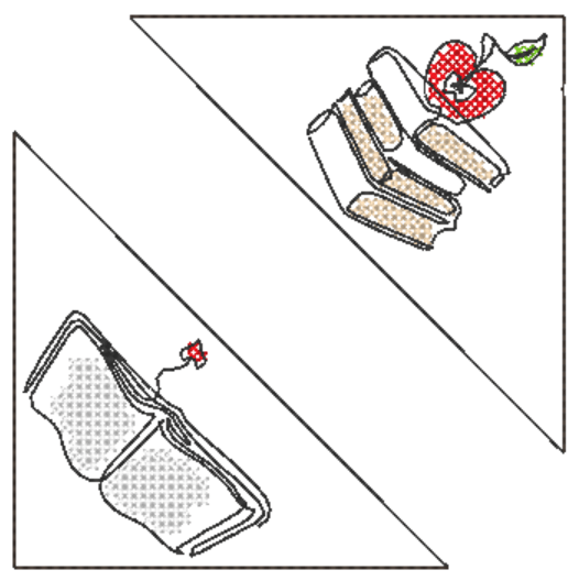 Stickdatei - Leseecken / Lesezeichen, 24 Motive (Single Line) - Sewando