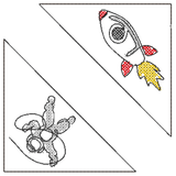 Stickdatei - Leseecken / Lesezeichen, 24 Motive (Single Line) - Sewando