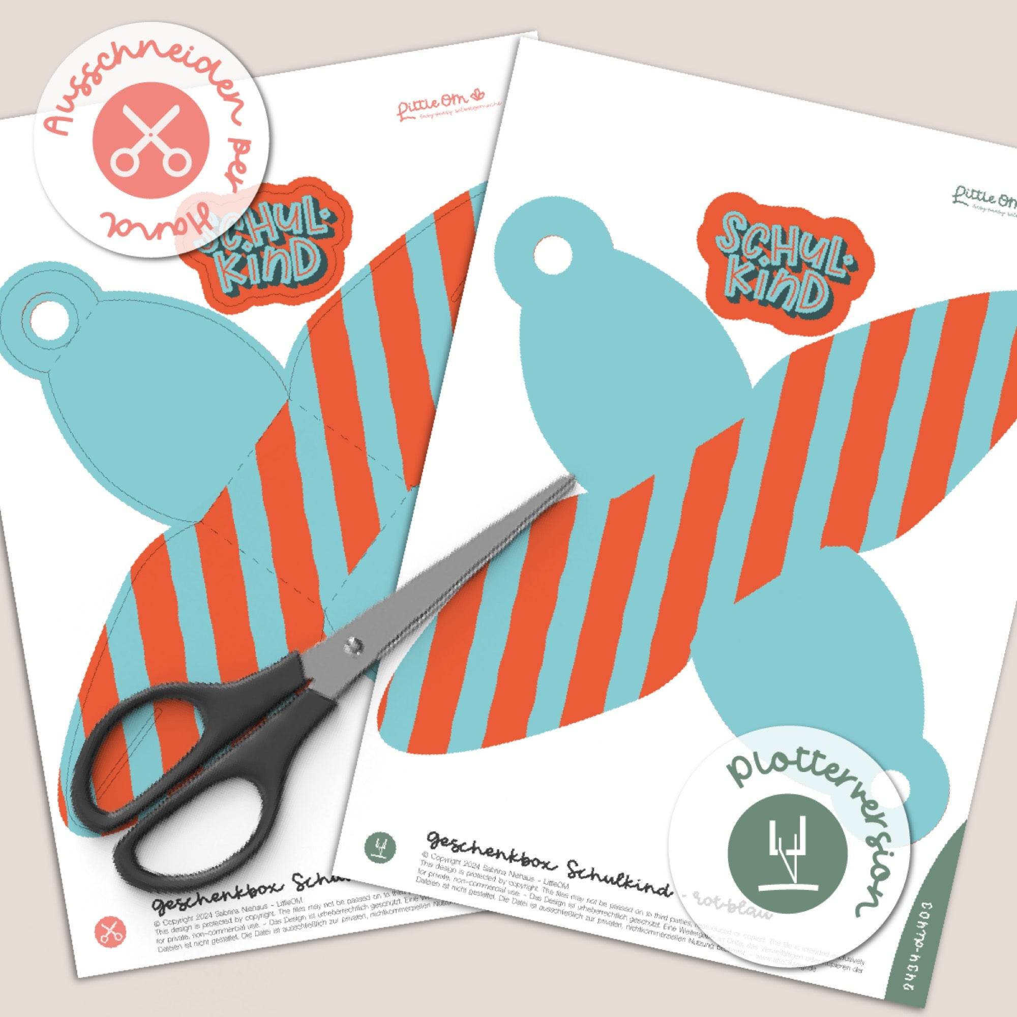 Bunte Geschenkbox Schulkind - Printable (Schere oder Plotter) - Sewando