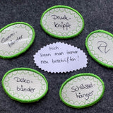 12x Stickdatei beschreibbare Aufkleber Herzen - Sewando
