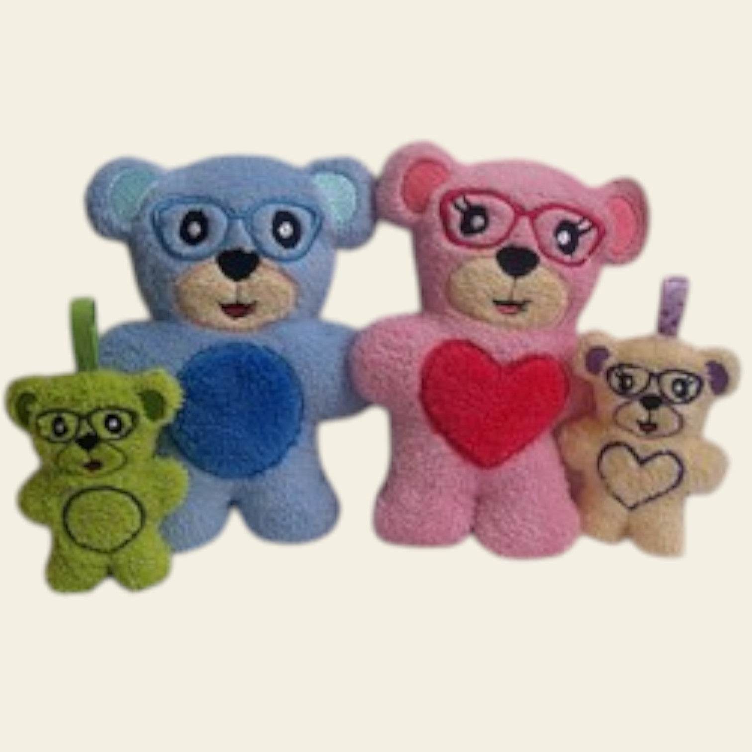 Stickdatei Hipster Teddy In the Hoop mit Brille Teddybär Set 304 - Sewando