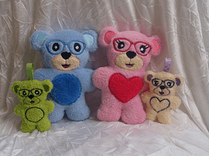 Stickdatei Hipster Teddy In the Hoop mit Brille Teddybär Set 304 - Sewando