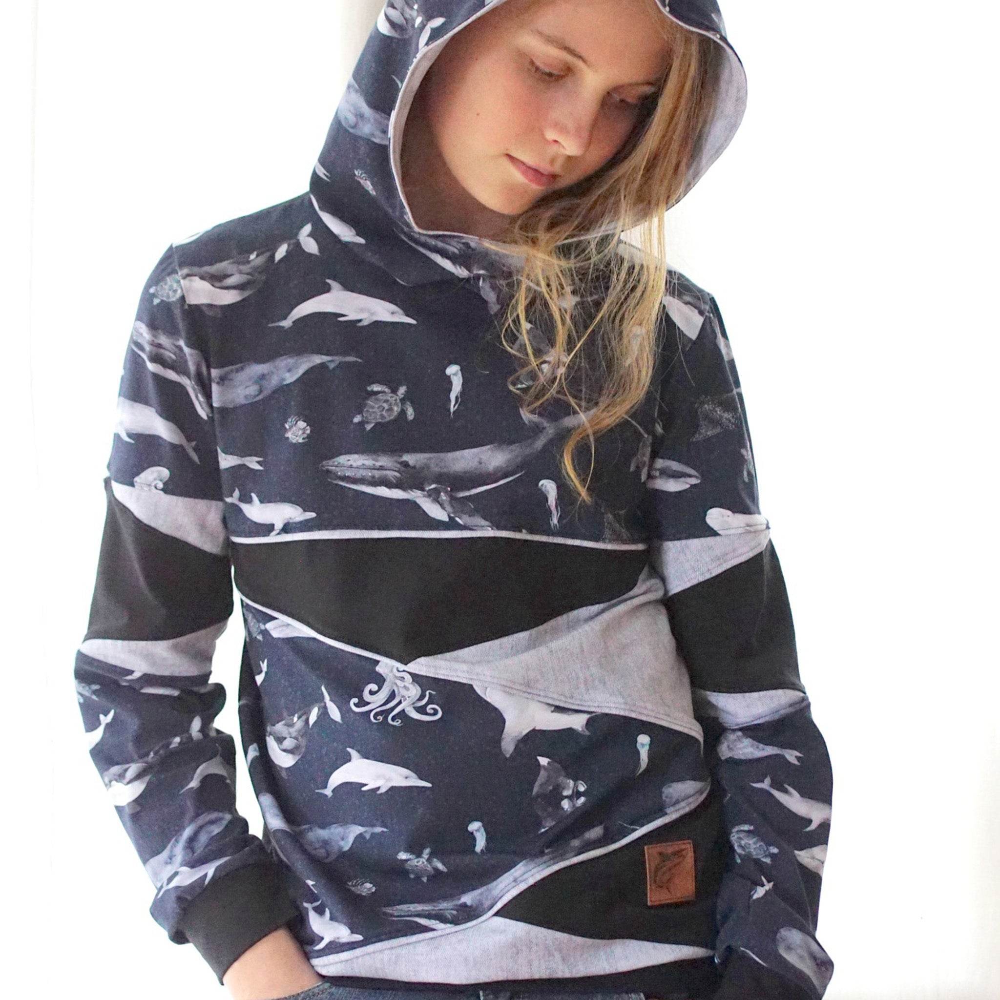 Schnittmuster Hoodie Mighty X Kross Gr.122 - 176 - Sewando