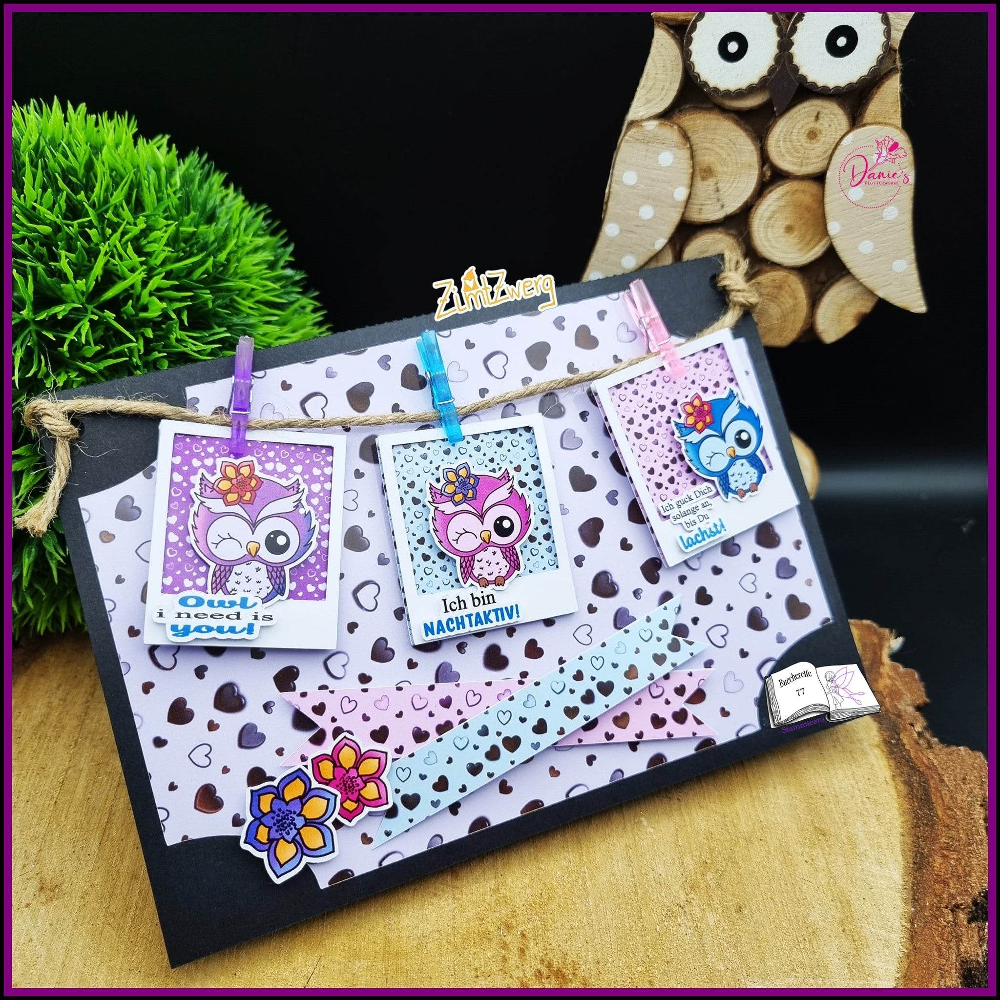 Plotterdatei Nachteule Sublimation, Digistamp, Digipaper Digiset - Sewando