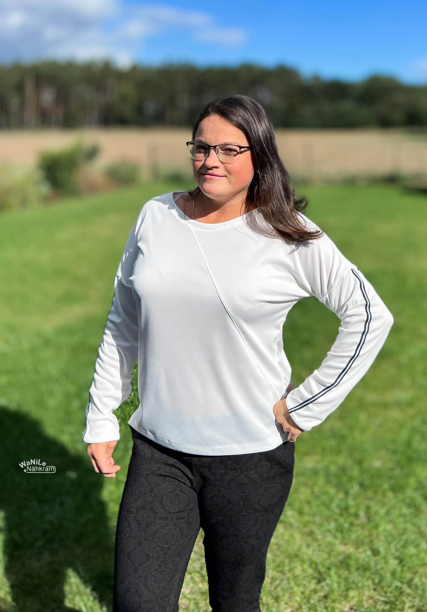 Schnittmuster Shirt PALUDO Gr. 32-56 + gratis Plotterdateen + gratis Schnittmuster Tuch : - Sewando
