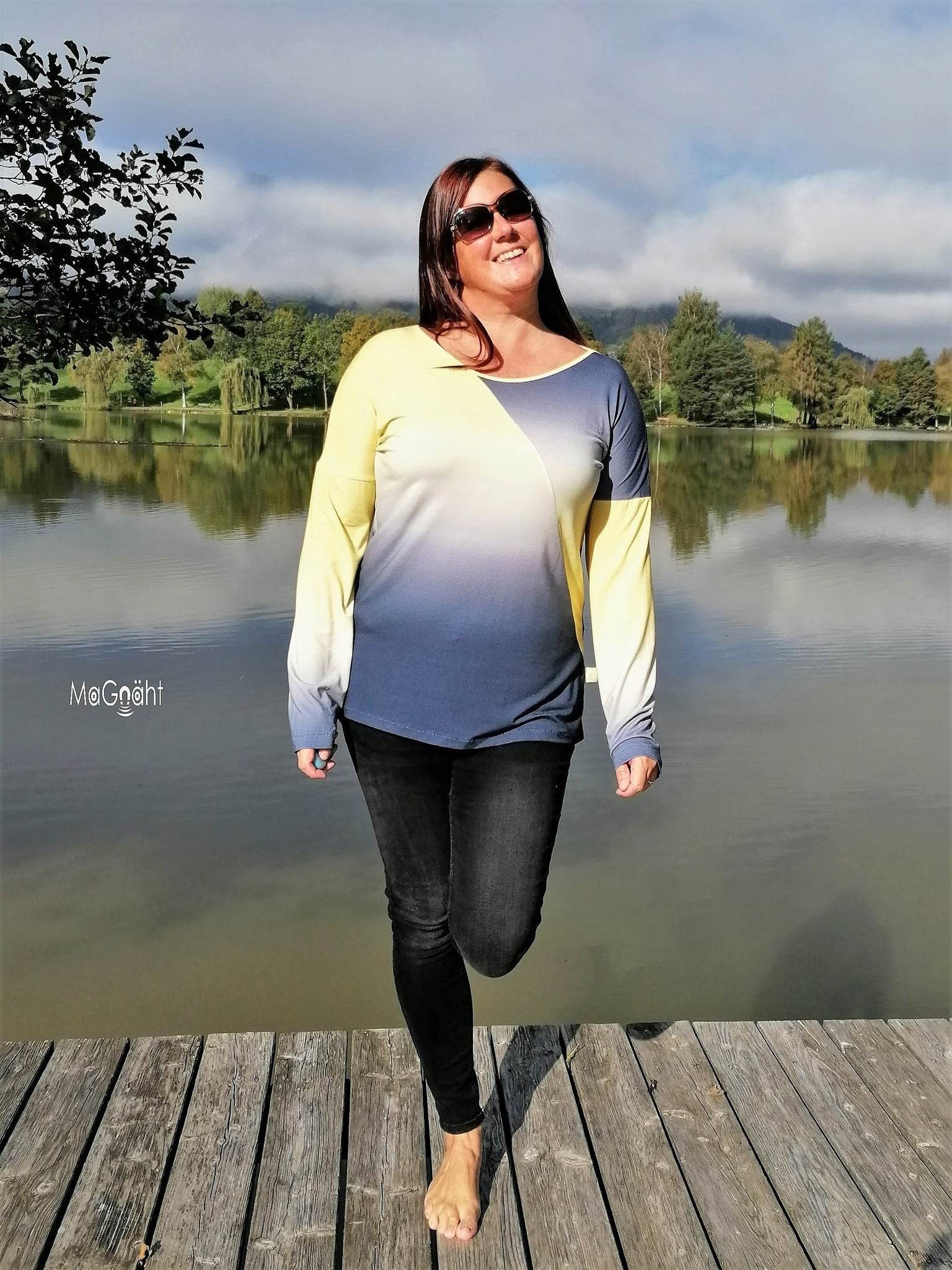 Schnittmuster Shirt PALUDO Gr. 32-56 + gratis Plotterdateen + gratis Schnittmuster Tuch : - Sewando