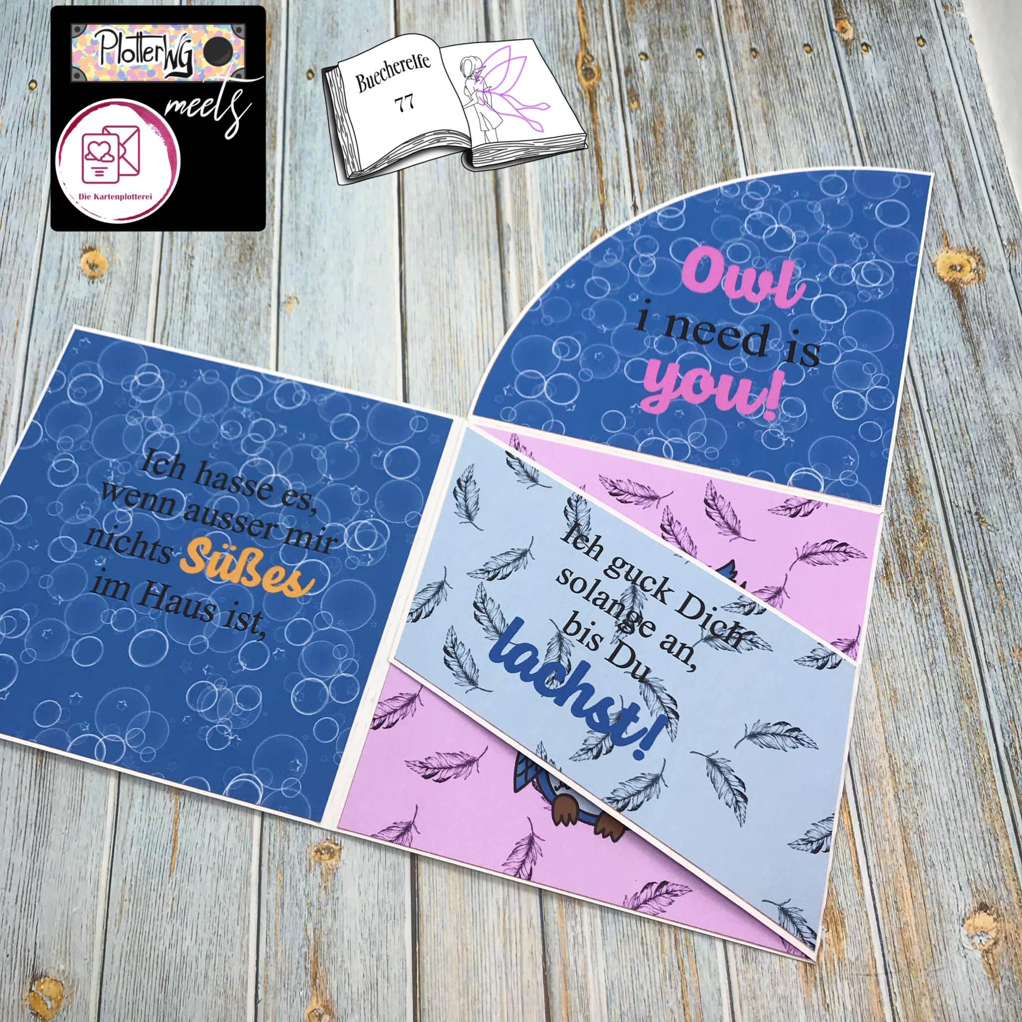 Plotterdatei Nachteule Sublimation, Digistamp, Digipaper Digiset - Sewando