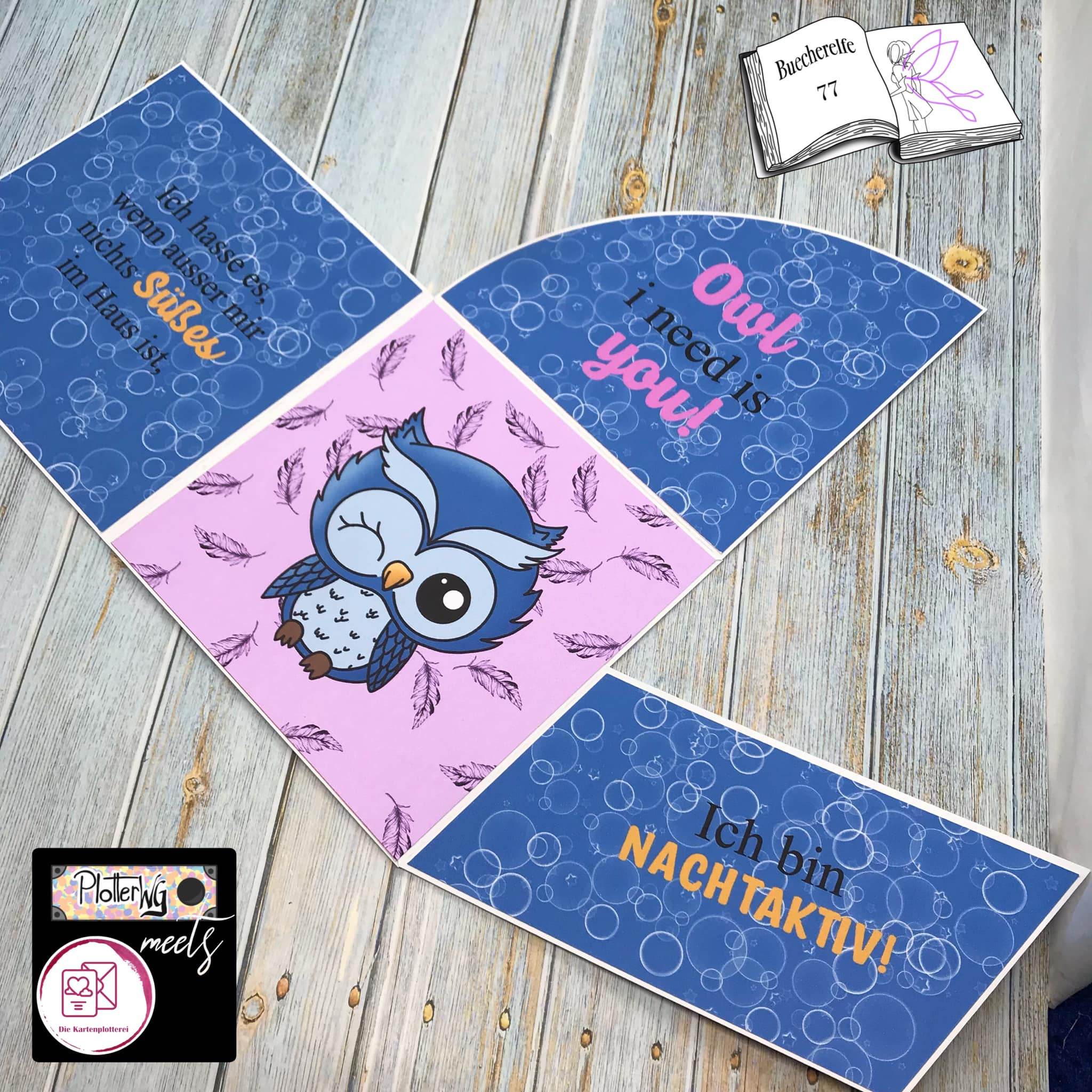 Plotterdatei Nachteule Sublimation, Digistamp, Digipaper Digiset - Sewando