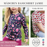 Schnittmuster Basicshirt Shirt für Mädchen Jamie Gr. 80-164 - Sewando