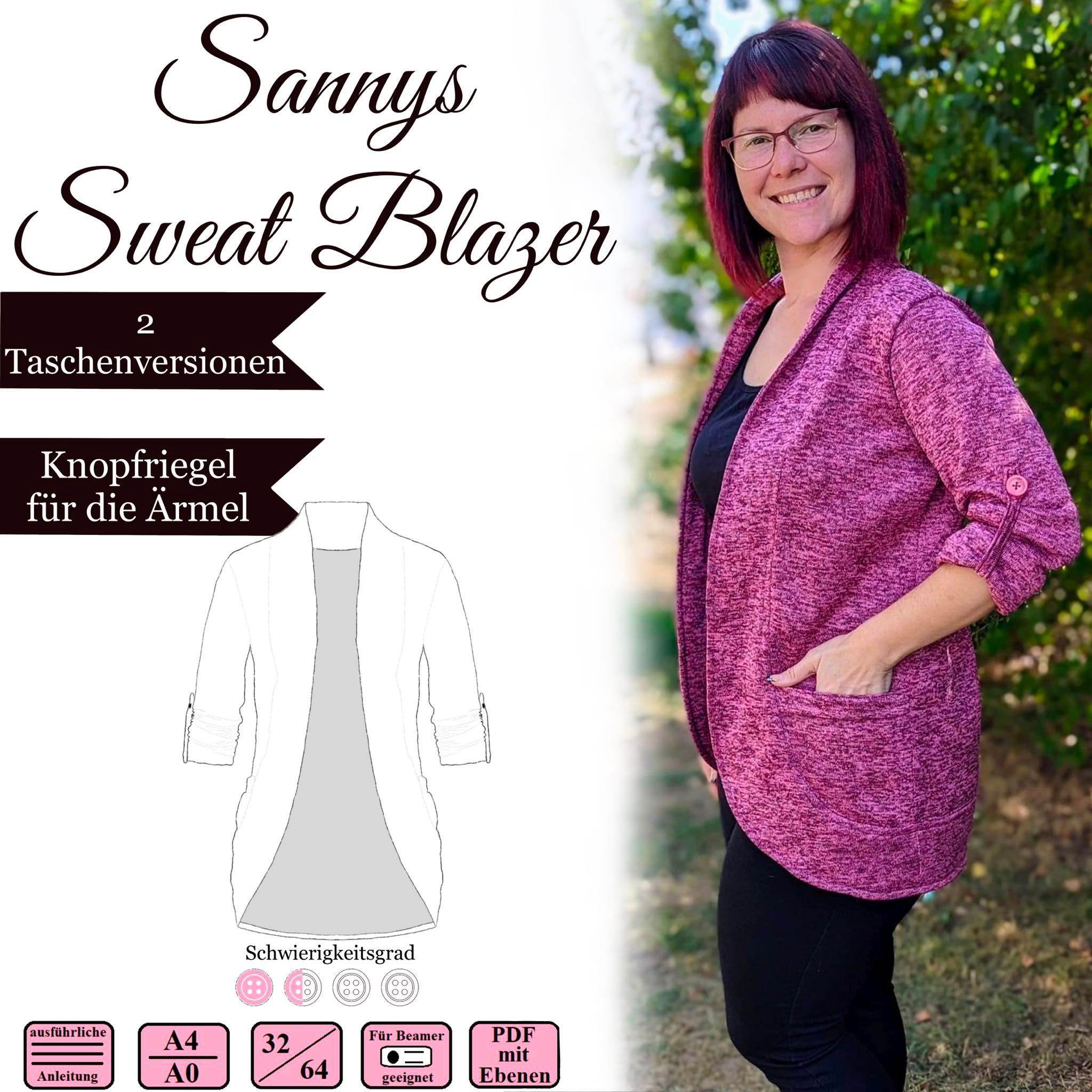 Sannys Sweat Blazer – Gr 32-64 – EBook und Nähanleitung - Sewando