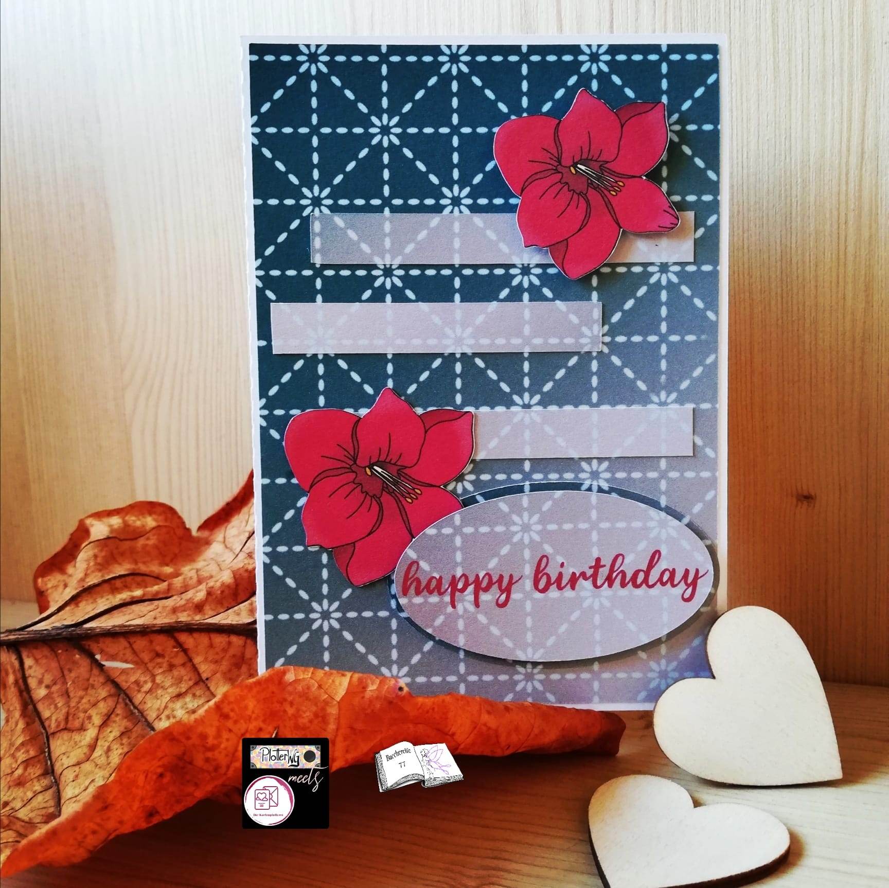 Digiset Schütze mit Amaryllis Plotterdatei, Sublimation, Digistamp, Digipaper - Sewando