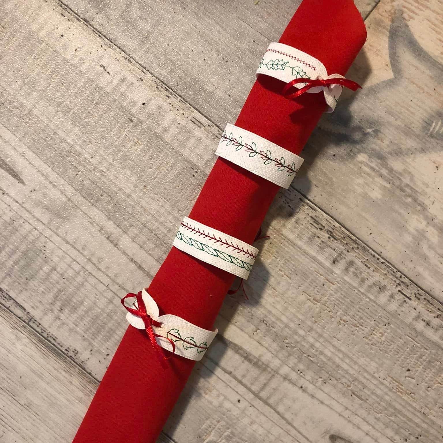 Stickdatei - Serviettenringe mit Schmuckband (8 Motive) - Sewando