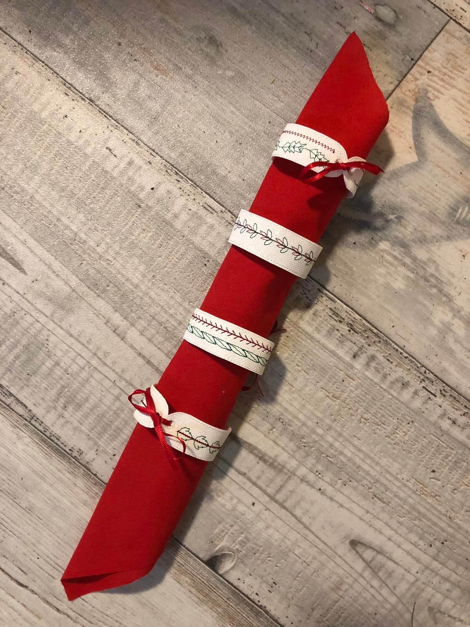 Stickdatei - Serviettenringe mit Schmuckband (8 Motive) - Sewando