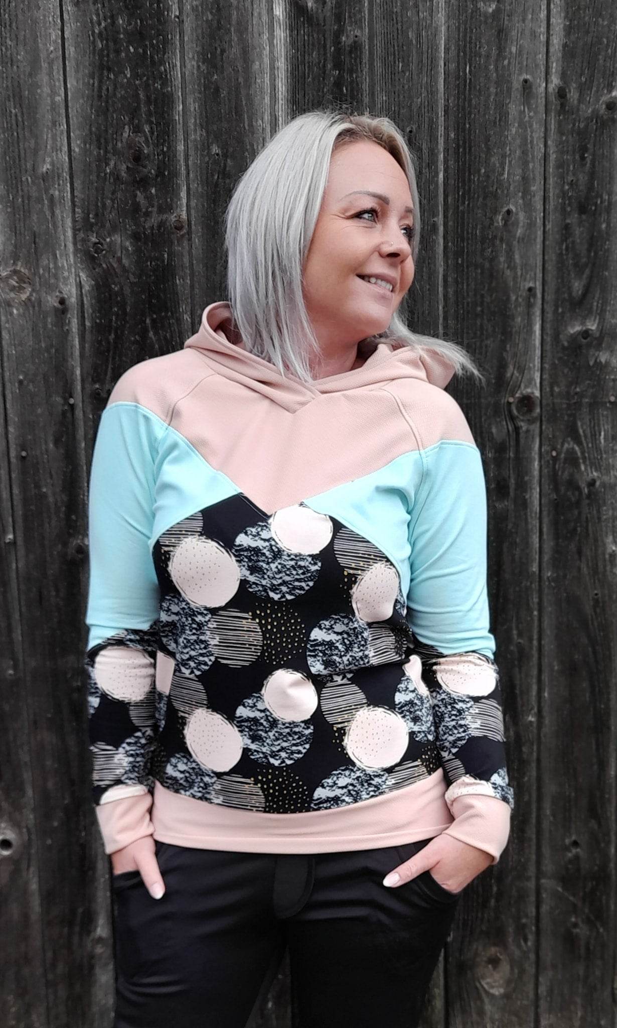 Schnittmuster Hoodie / Hoodiekleid ALIMONDA Gr. 34-54 : - Sewando