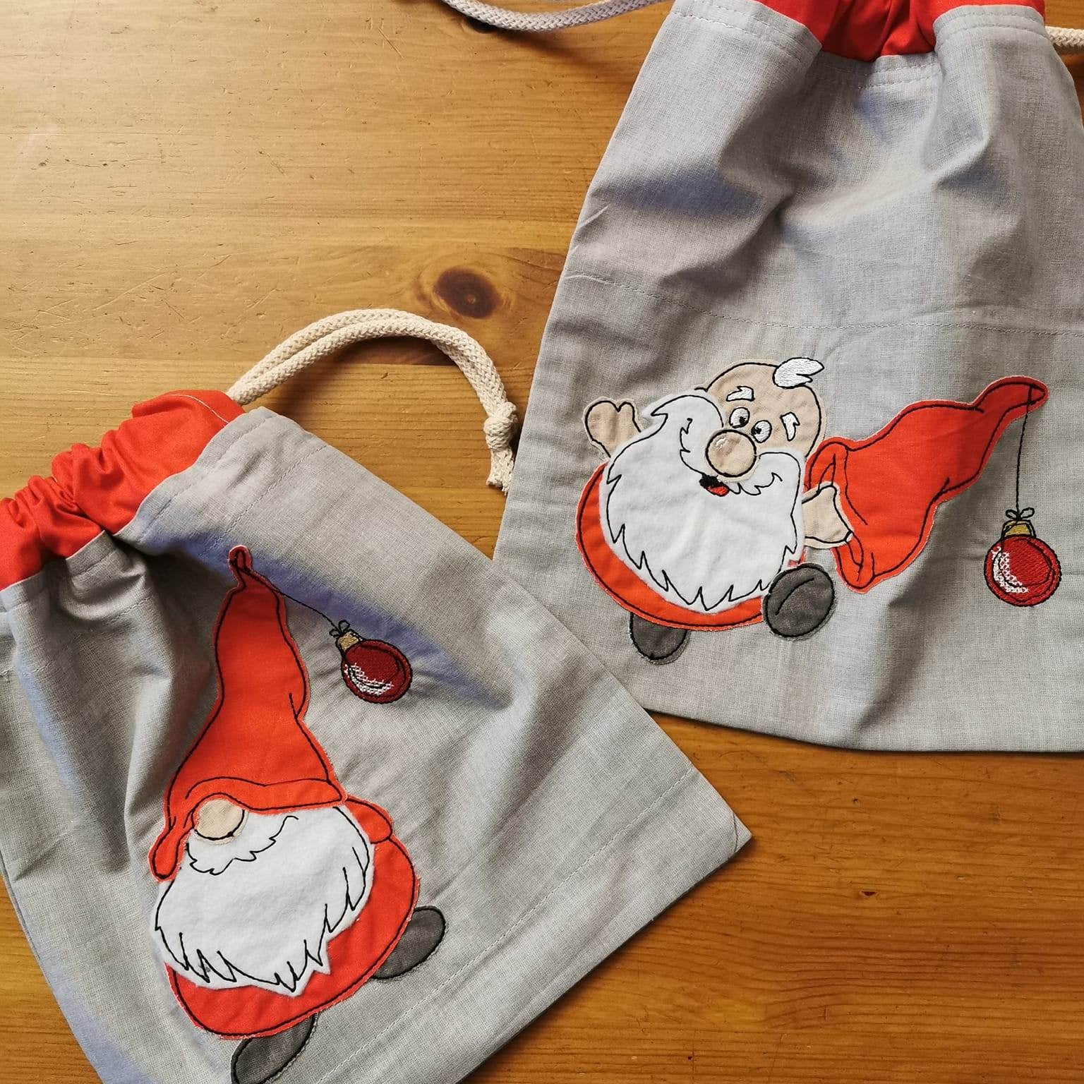 Stickdatei - SANTA-Gnom (3 Dateien) - Sewando